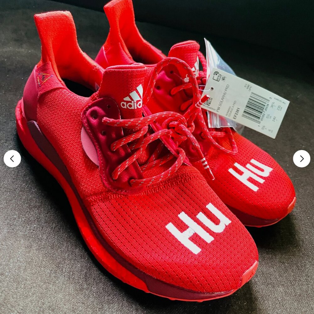 NEW adidas Solar HU Glide x Pharrell Power Red 2019 NWT Mens 6, Womens 7, EF2381